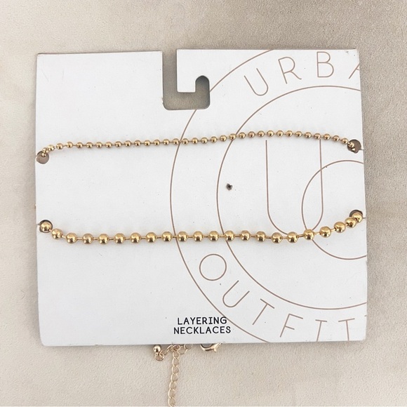 NWT Urban Outfitters Gold Layered Balls Necklace - Picture 1 of 3